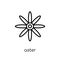 Aster icon. Trendy modern flat linear vector Aster icon on white