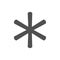 Asterisk footnote icon sign
