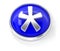 Asterisk icon on glossy blue round button