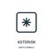 asterisk icon vector from math symbols collection. Thin line asterisk outline icon vector illustration