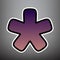 Asterisk star sign. Vector. Violet gradient icon with black and