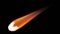Asteroid, fall of comet to earth, Armageddon disaster, danger meteorite. Huge fiery comet is flying in space towards Earth. 3d