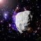Asteroid flying in the deep space. Elements of this image furnished by NASA