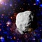 Asteroid flying in the deep space. Elements of this image furnished by NASA