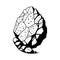Asteroid stone Icon hand draw black colour space logo symbol perfect