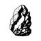 Asteroid stone Icon hand draw black colour space logo symbol perfect