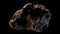 Asteroids flying in space, belt of large metallic Asteroids. Rocks and debris swarm flying through space, cosmic background. 3d