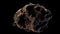 Asteroids flying in space, belt of large metallic Asteroids. Rocks and debris swarm flying through space, cosmic background. 3d