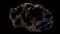 Asteroids flying in space, belt of large metallic Asteroids. Rocks and debris swarm flying through space, cosmic background. 3d