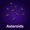 Asteroids icon, isometric style