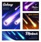 Asteroids and meteorites, galaxy space banners