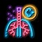asthma attack neon glow icon illustration