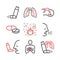 Asthma banner. Symptoms. Asthma line icons. Vector signs for web graphics.