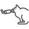 Asthma in cats line icon, Diseases of pets concept, Pet allergy sign on white background, kitten with asthma icon in