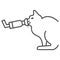 Asthma in cats thin line icon, Diseases of pets concept, Pet allergy sign on white background, kitten with asthma icon