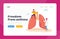 Asthma Disease, Respiratory, Pulmonology Landing Page Template. . Doctor Character with Stethoscope Checking Lungs