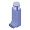 Asthma inhaler icon, isometric style