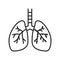 Asthma line black icon. Inflammatory process lungs. Human organ concept. Sign for web page, mobile app, button, logo. Vector