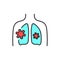 Asthma line color icon. Infectious diseases, colds, flu.