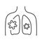 Asthma line color icon. Infectious diseases, colds, flu.