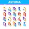 Asthma Sick Allergen Isometric Icons Set Vector