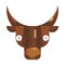 Astonished bull face emoji, shocked cow icon isolated emotion sign