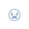 Astonished emoji line icon concept. Astonished emoji flat  vector symbol, sign, outline illustration.