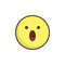 Astonished face emoticon filled outline icon