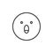 Astonished face emoticon line icon