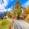 Astonishing autumn view of picturesque alpine village Wengen