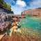 Astonishing morning view of Stelolinari beach.