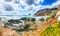 Astonishing  view of beach Portu Cauli in Masua with Pan di Zucchero at background