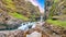 Astonishing view of  Kolugljufur canyon and Kolufossar falls