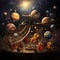 Astonishing wallpaper: Solar System Symphony - Each planet represented by a musical instrument