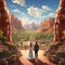 Astonishing Wallpaper: Valley of Vows - A Couple Taking Wedding Vows in a Scenic Religious Spot
