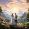 Astonishing Wallpaper: Valley of Vows - A Couple Taking Wedding Vows in a Scenic Religious Spot