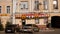 Astrakhan, Russia, May 24, 2016: Brand mimicry. Local fast food using turned well known M of McDonald\'s in brand name