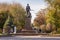 Astrakhan. Russia-November 8, 2019. Monument on the mass grave of the Red Army soldiers who died during the defense of the city