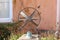 An astrolabe is displayed in the grounds of an English stately home