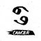Astrological ink brush illustration. Cancer horoscope sign, symbol, zodiac sign.