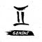 Astrological ink brush illustration. Gemini horoscope sign, symbol, zodiac sign.