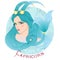 Astrological sign of Capricorn as a beautiful girl