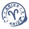 Astrological sign rubber stamp with aries symbol