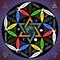 Astrological zodiac horoscope on flower of life backround with Earth globe inside