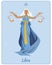 Astrological zodiac sign Libra, beautiful magical woman with scales on a gentle background with stars. Poster