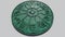 Astrological zodiac signs inside of green marble horoscope circle