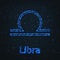 Astrology Shining Blue Symbol. Zodiac Libra.