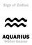 Astrology: Sign of Zodiac AQUARIUS (The Water-bearer)