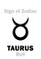 Astrology: Sign of Zodiac TAURUS (The Bull)