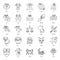 Astrology Signs and Palmistry line Icons Pack